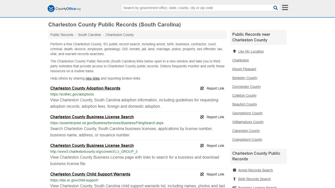 Public Records - Charleston County, SC (Business, Criminal, GIS ...